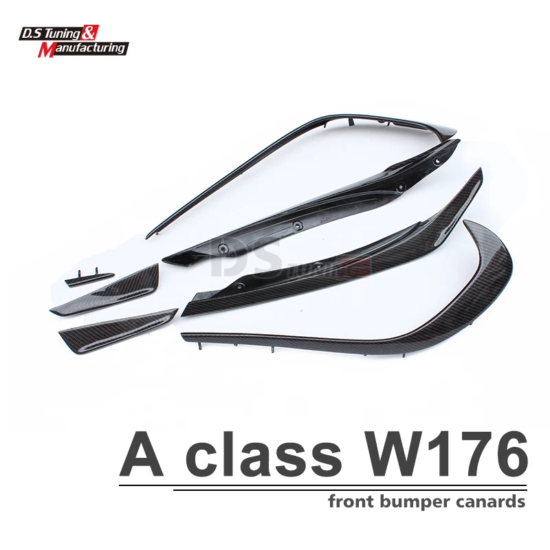 Для Mercedes W176 ABS передний бампер губы Canards 8 шт./компл. A45 стиль для Mercedes A класс W176