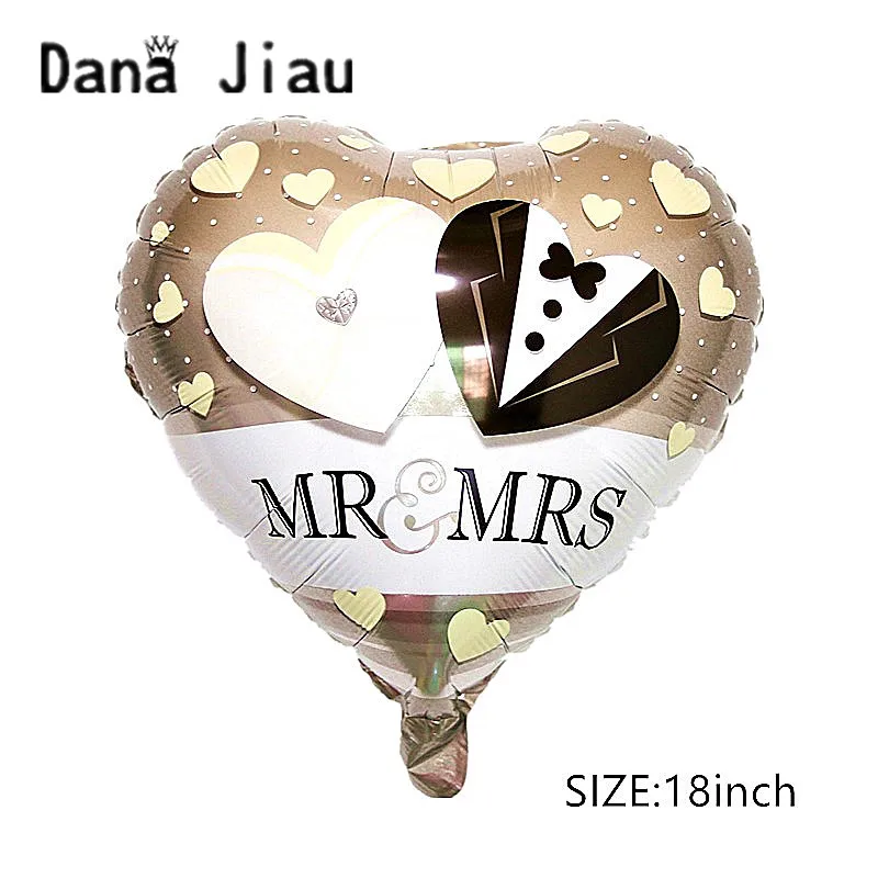 Dana jiau MR & MRS Happy ever после свадьбы воздушный шар любовь кольцо из фольги День Святого