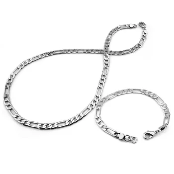 

New arrival Men 6mm Chain 51cm Necklace19cm Bracelet Sets Special Lock 925 sterling silver Curb chain. man/boy silver Jewellery