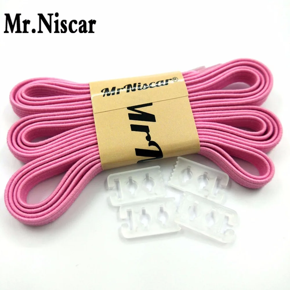 Высококачественные эластичные ленивые шнурки Mr.Niscar 1 пара нейлоновые розовые без