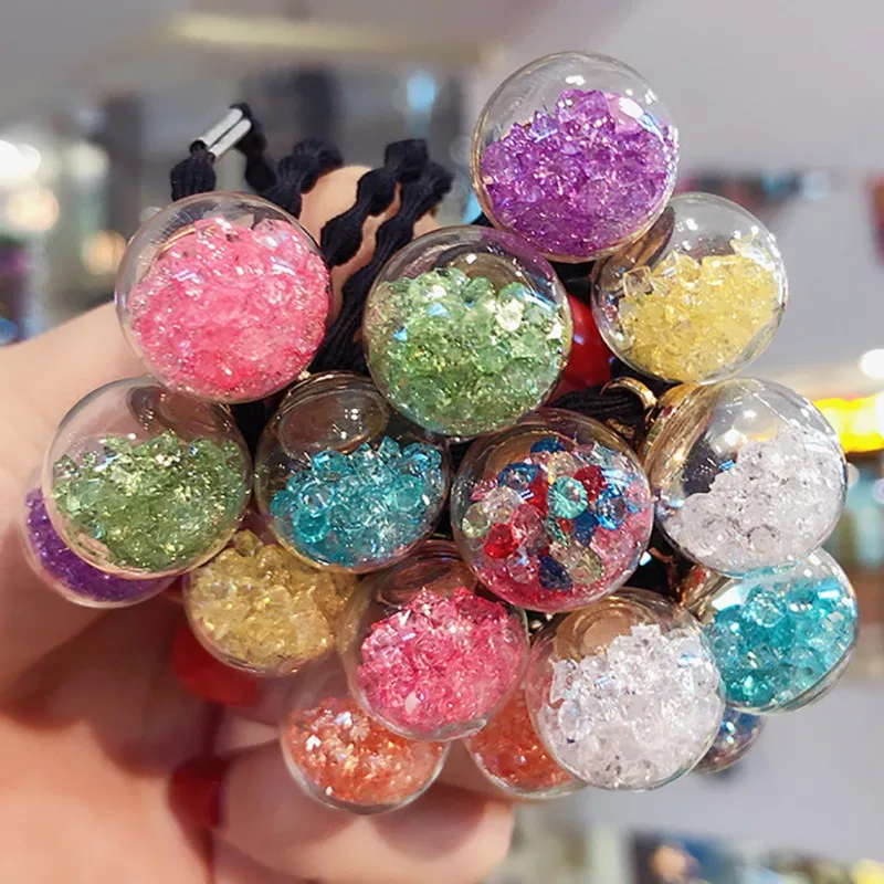 

Cute Women Girl Sequin Glass Ball Design Elastic Hair Accessory Band Rope Ponytail Holder Headbands