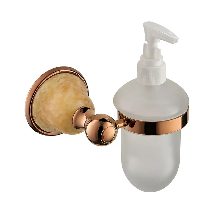 Buy Luxury solid brass Wall Mounted Rose gold Liquid Soap Dispenser With