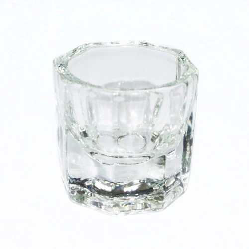 

Hot Crystal Octagonal Glass Cup Dappen Dish for Arcylic Nail Art Liquid Powder