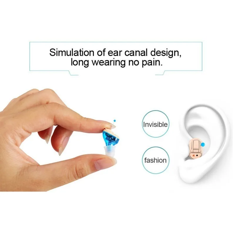  Mini Ear Sound Amplifier digital Hearing Aid Invisible Earplugs Volume Adjustable Wireless Ear Care