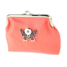 BaLa 4 цвета мягкий и удобный 15.5cm* 13 см 18 мм Кнопка бабочка ювелирные изделия кожаный кошелек для монет подходит для женщин BL08