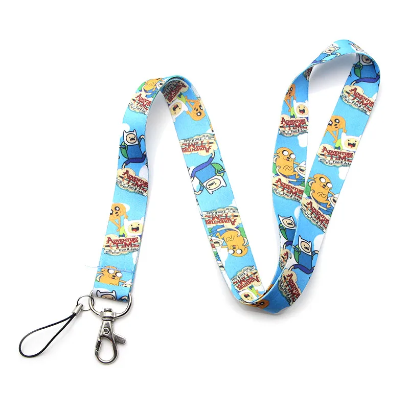 

R104 Cute Adventure Time with Finn and Jake lanyard neckband key ID card mobile phone with badge holder DIY lanyard