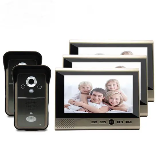 

7inch Wireless Intercom Video Door Phone Doorbell Dual Audio Motion Detection PIR Sensor Home Security Camera 2 Camera 3 Monitor