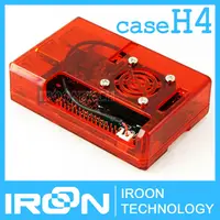 case H4: Raspberry PI 3 model B Clear Red Case Cover Shell Enclosure Box for Raspberry PI 2 Model B and Model B+