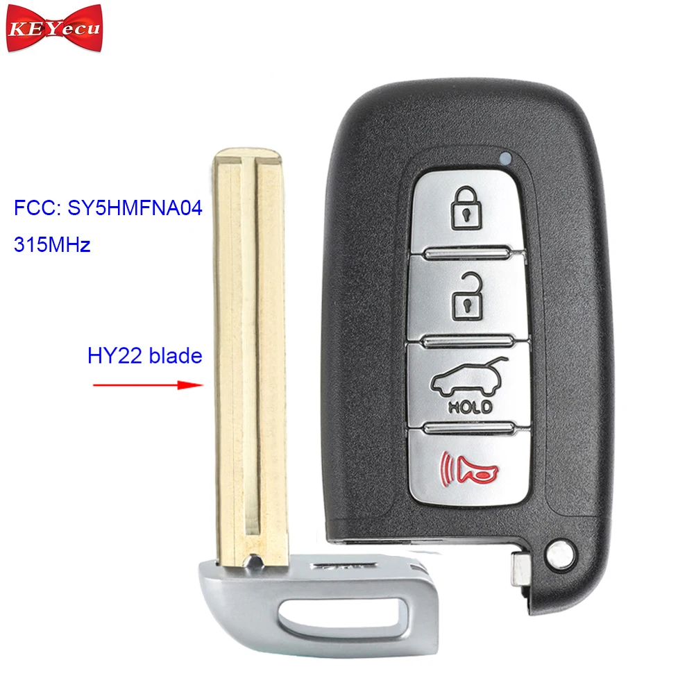 

KEYECU for Kia Optima Sportage Sorento for Hyundai Equus Sonata Genesis Remote Control Car Key Fob 315MHz FCC ID: SY5HMFNA04