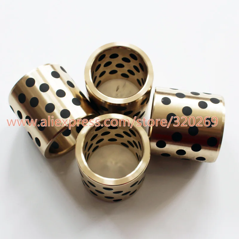 

JDB Dia 60 mm inlaid graphite solid self lubricating bearing oilless bushings embedded bronze copper sleeve for linear shaft