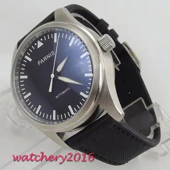 

NEW Arrive 42mm parnis Black Dial Brushed Bezel Stainless steel Case Luxury Brand Automatic Movement men's Watch