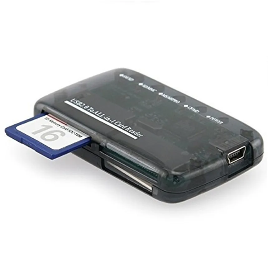 600 компл./лот 26 в 1 все USB 2 0 6 портовый мини прозрачный многофункциональный CF TF SD