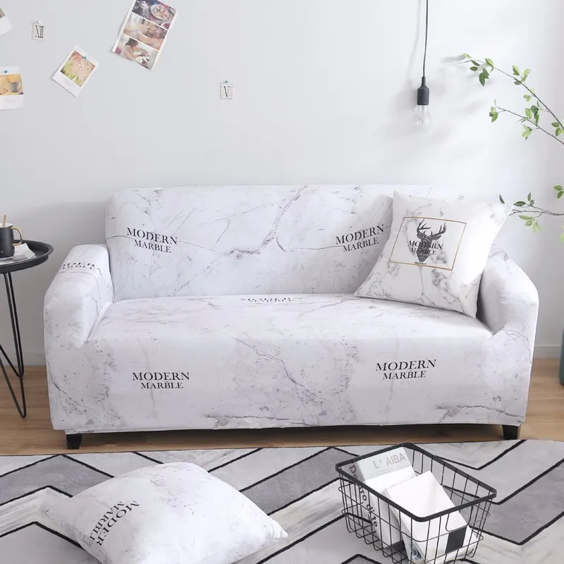 Современный эластичный мраморный принт, растягивающийся секционный чехол для дивана, чехол для дивана из спандекса, мебельный чехол для дивана, домашний декор, 1, 2, 3, 4 сиденья