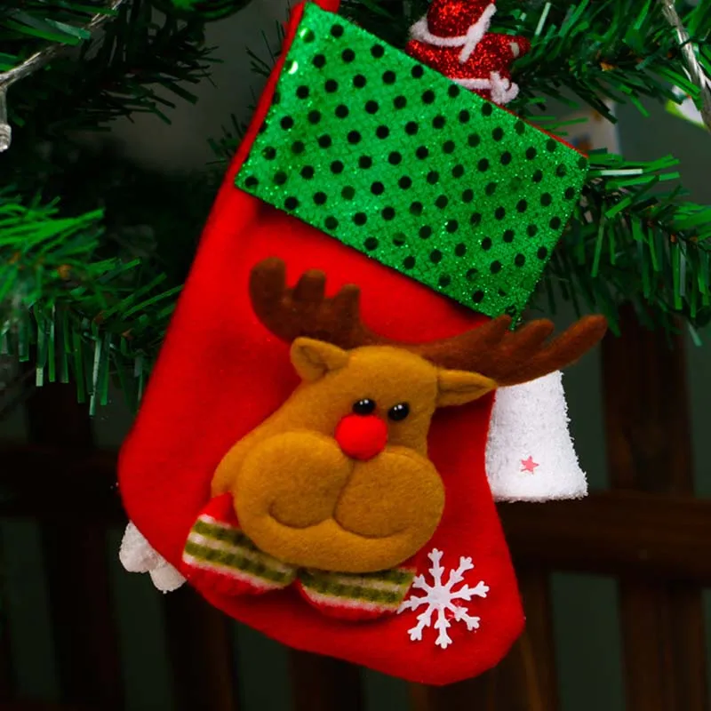 Рождественская елка, Висячие вечерние елочные украшения, чулок Санта-Клауса, носки в подарок, конфетные сумки, модная дизайнерская ткань, рождественские носки