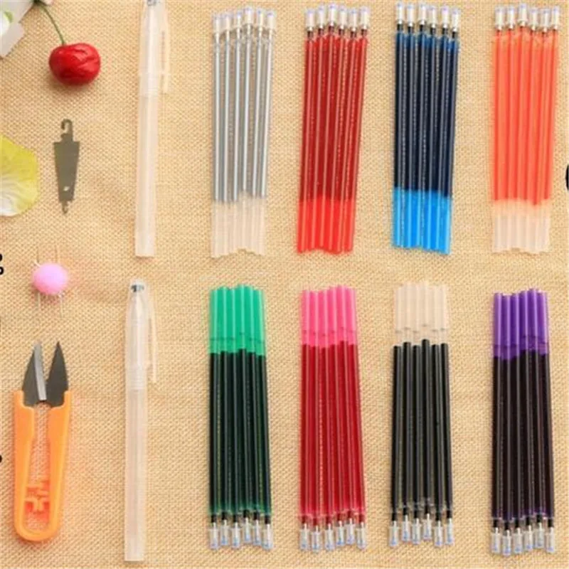 

8color mix water Erasable Pen Sewing Tools for cross-stitch Easy Wipe Off Water Soluble Fabric Marker Pen Replace Tailor's Chalk