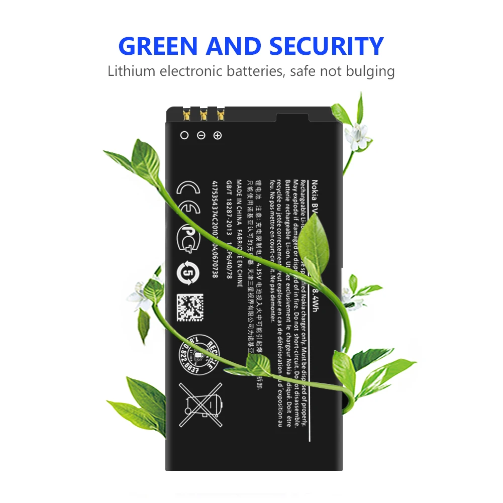 3 8 V BV T5A/BVT5A/BV T5A литий ионный аккумулятор для мобильного телефона Nokia Lumia 550 730 735 738