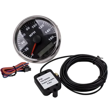 

85mm GPS Speedometer Odometer 160MPH Universal for Car Truck Motorbike Boat Yacht Marine Waterproof Black LCD display