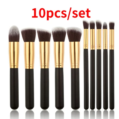 10PCS Style 10 Набор кистей для макияжа, пудра, румяна, тени для век, консилер для губ, Кисть для макияжа глаз, набор косметических кистей, инструменты для красоты - Handle Color: 10PCS Style 10