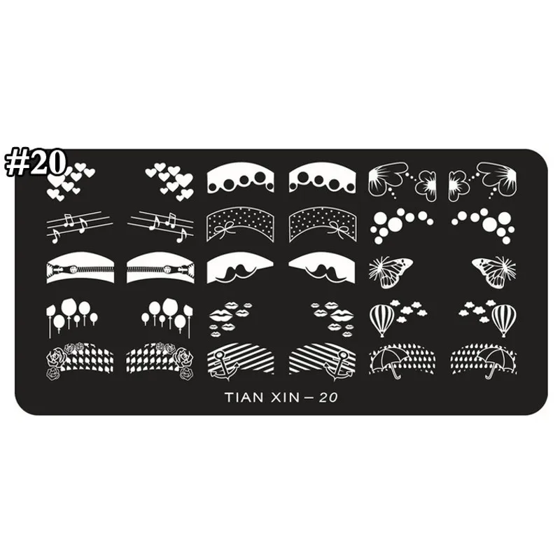 

1Pc 2018 New Nail Art Template Various French Tips Nail Stamp Templates Mix Design DIY Polish Image Nail Stamping Plates TX-20#