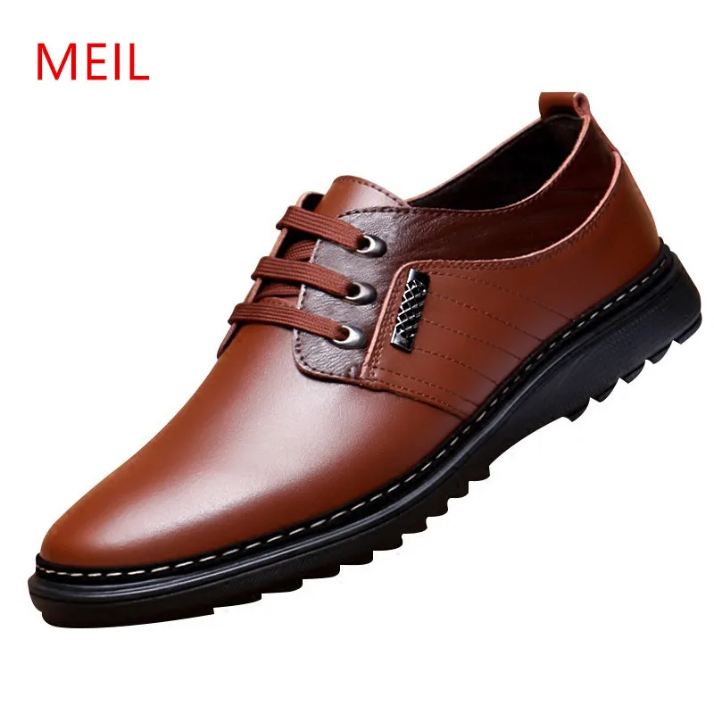 

MEIL Mens Shoes Casual Genuine Leather Handmade Mens Shoes Zapatos Hombres Brand Lace-Up Leather Shoes men Oxfords