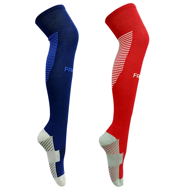 

Anti-skid Football Stockings Men Long Soccer Cycling Socks Footwear Knee High Leg Warmers Thicken Cotton Breathable Sports Socks