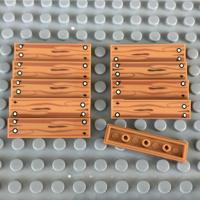 178Pcs LegoINGly City Floor Wall Building Blocks Wood Grain Printed Tile 1x4 Pattern MOC Accessories Parts Brick Kits Toy  (10)