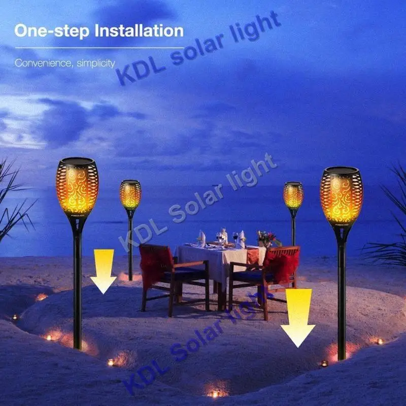 

4pcs/lot new arrival Solar 96LED Lawn Dancing flame Torch Lights radar 3 working mode led lamp outdoor portable for camps