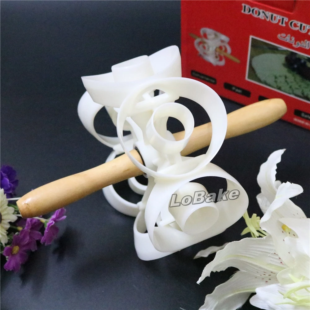 Diameter 7.8cm manual plastic 6 circle donut cutter doughnut biscuit