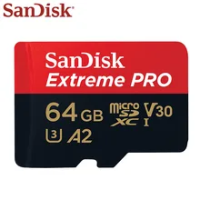 sandisk Extreme Pro Micro SD Card до 170 МБ/с. A2 V30 U3 C10 64 Гб 128 ГБ microSDXC TF карта, карта памяти Micro SD с адаптером SD