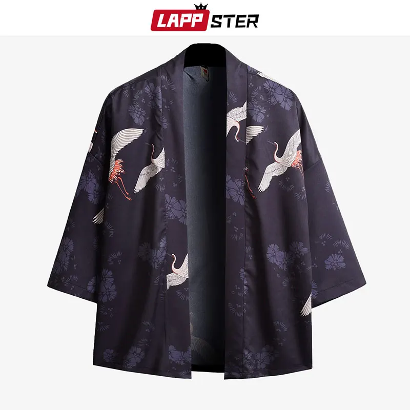 LAPPSTER Men Streetwear Kimono Jacket 2019 Mens Funny Print Colorful Japanese Kimono Coat Male Loose Summer Cardigan Plus Size LAPPSTER Men Streetwear Kimono Jacket 2019 Mens Funny Print Colorful Japanese Kimono Coat Male Loose Summer Cardigan Plus Size