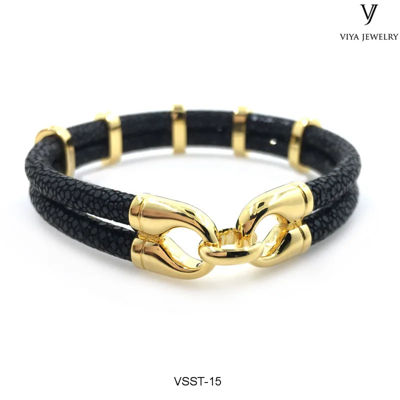 VSST-15-BLACK STINGRAY LEATHER ADD GOLD CLASP (7)