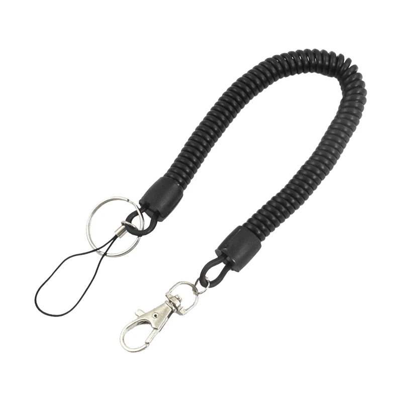 

Key ring plastic spiral, flexible, with metal keyring, black