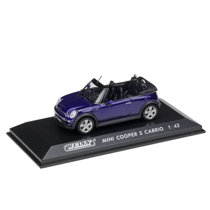 1:43 Welly Benz VW Audi Volvo Alfa стенд с Чехол литая модель автомобиля - Цвет: Cooper S Cabrio