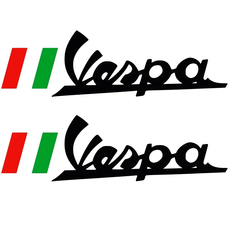 2 шт. 15*5 см Pegatinas-наклейка-Виниловая-Vespa логотип + Bandera Italia-аксессуары для укладки окон с флагом moto