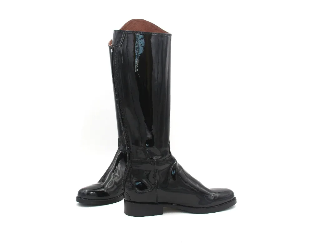 Horse Riding Boots Patent Leather Cow Leather Lining Sole Dressage boots Equestrian Boots Customized Horse Riding Equipment