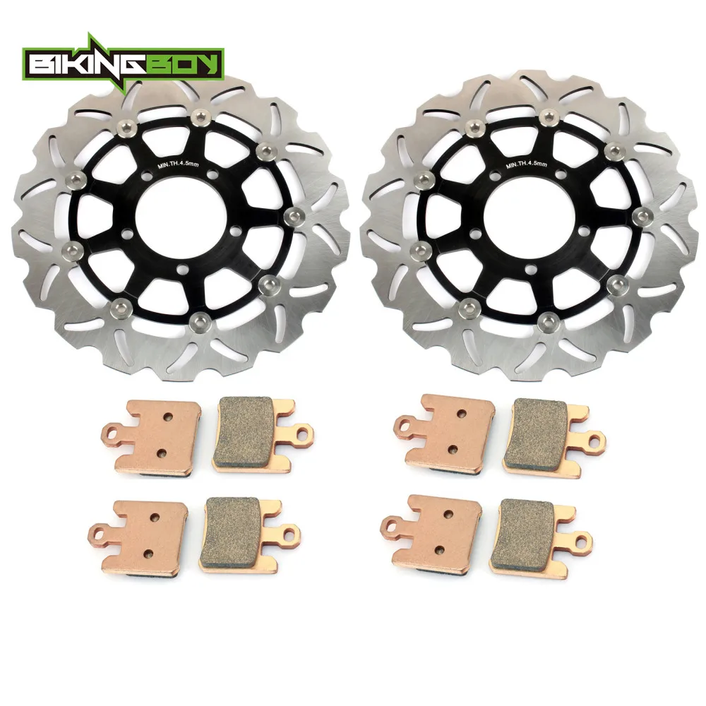 US $184.78 BIKINGBOY Front Brake Discs Rotors Disks 4 Set Pads For Kawasaki Ninja ZX6R 636 ZX6RR ZX600 2005 2006 ZX10R 04 05 06 ZX1000