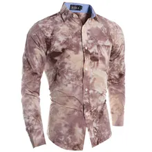Камуфляжные градиентные галстуки-красители мужские рубашки с длинным рукавом мужские Рубашки приталенные рубашки для мужчин Camisa повседневные мужские рубашки
