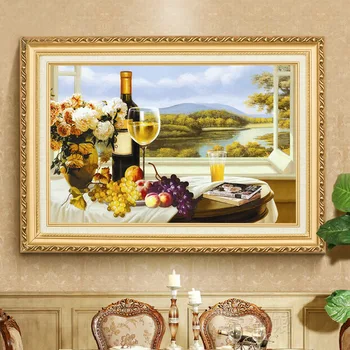 

Diy 5d Sale Diamond Embroidery, Diamond Mosaic, Full, European Grape Wine Glass and Bottle, Diamond Painting, Cross Stitch, Deco