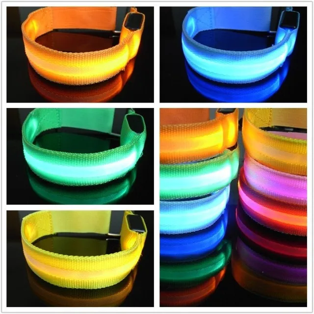 Sale 1PCS Running Light Sports LED Wristbands Adjustable Glowing Bracelets for Runners Joggers Cyclists Riding Safety Bike Bicycle 5