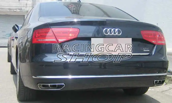 W12 STYLE Rear Diffuser Exhaust Tips Muffler End For Audi A8 Standard Bumper 08-13