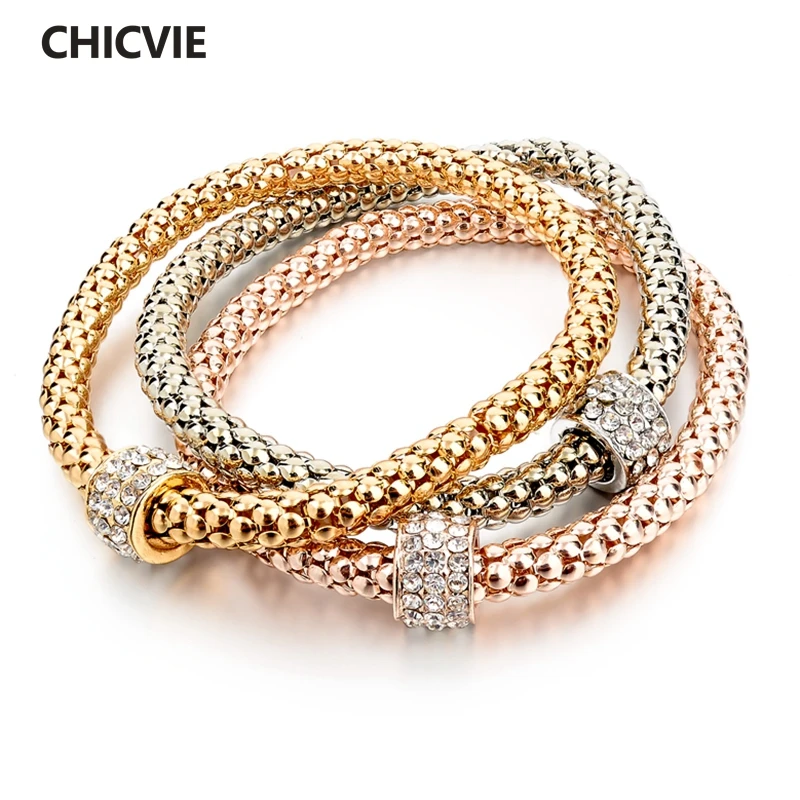 Женские браслеты цвета розового золота CHICVIE повседневные для влюбленных