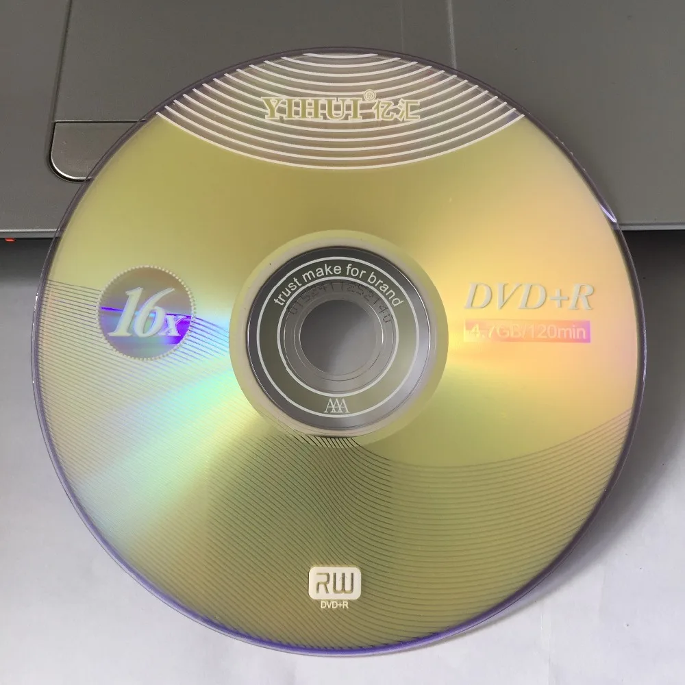 10 дисков Класс+ 4.7 ГБ пустой Yihui желтый с принтом волны DVD+ R диск