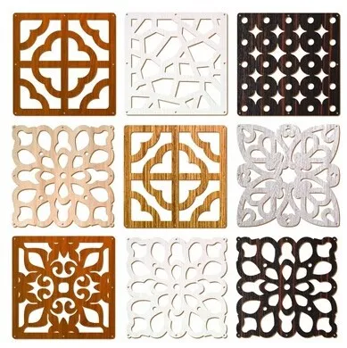 

Room Divider Foldable screen for the room Decorative partition Blinds Shield for rooms Plastic hanging Wood Retro hollow blinds