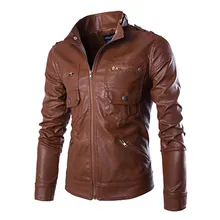 Новая Осенняя кожаная куртка Мужская Masculina брендовая мужская куртка и пальто Chaqueta Hombre мотоциклетная куртка