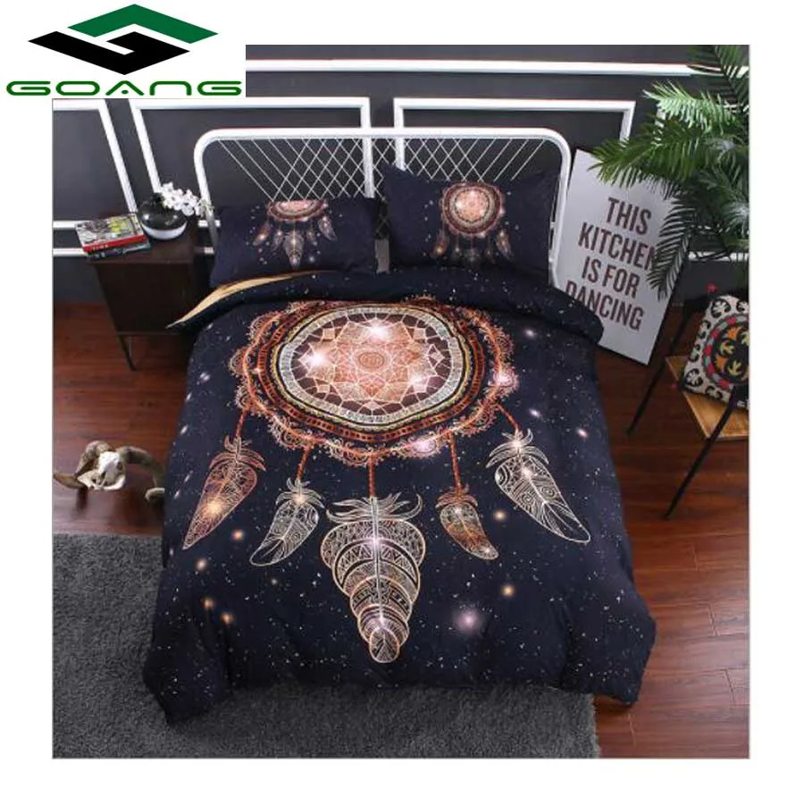

GOANG wholesale bedding set Bed Cover Bed Sheet Pillowcase Duvet Cover Dream catcher feather 3d digital printing