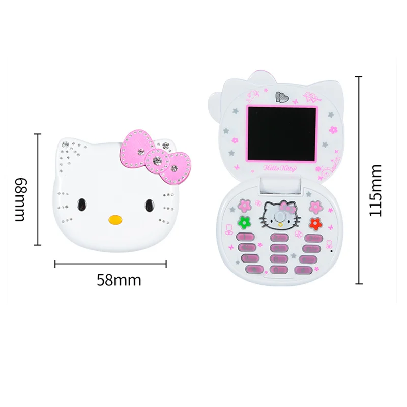 Hello Kitty K688+ милый мини-телефон для девочек, четырехдиапазонный флип-мобильный телефон с мультипликационным принтом, разблокированный детский мини дешевый мобильный телефон H-Mobile