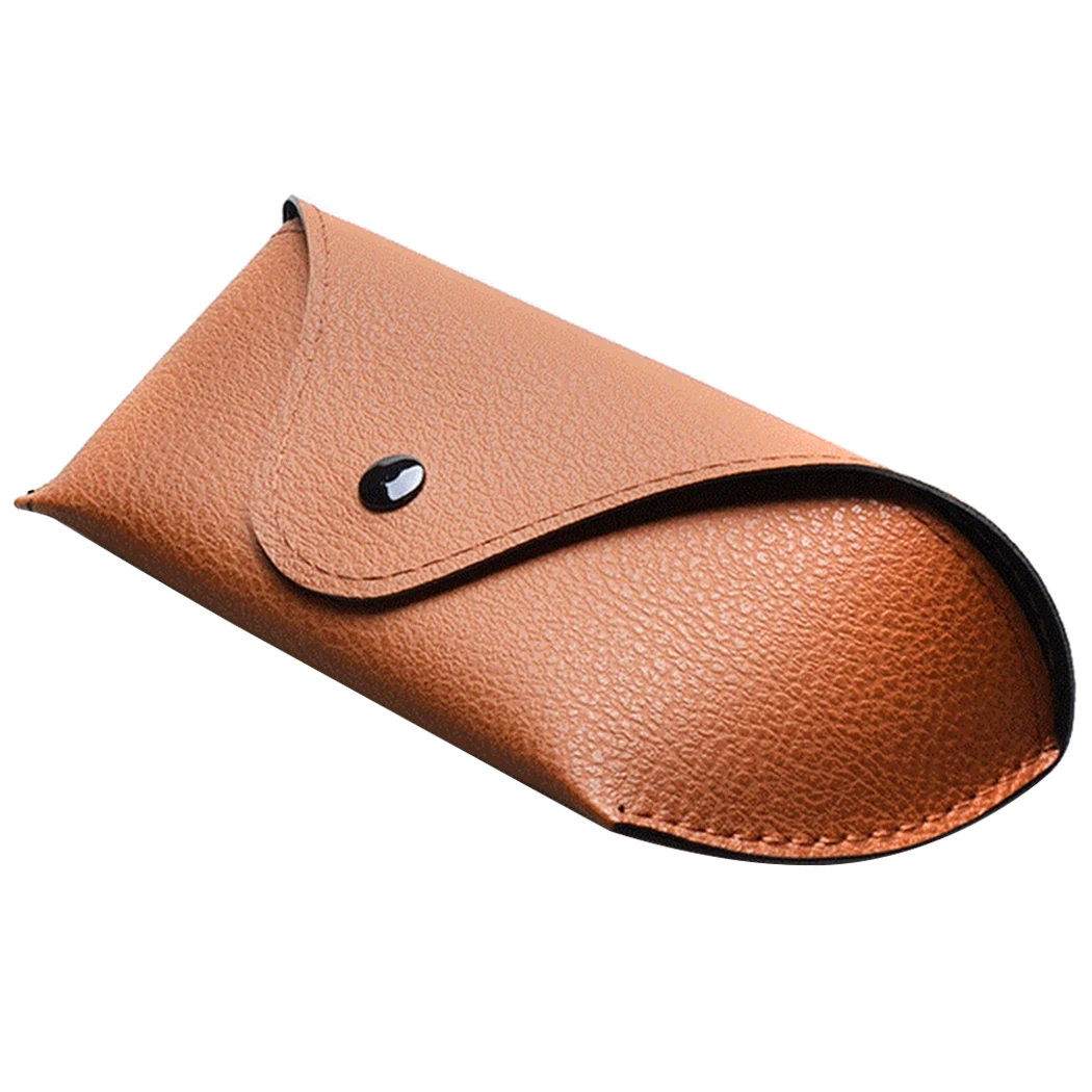 

1Pc Solf Glasses Case Faux Leather Sunglasses Case Snap Fastener Protective Portable Eyeglasses Case Eyewear Case Storage