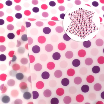 

David accessories 20*34cm Flower Heart Dots Jelly Faux Synthetic Leather Fabric, DIY HairBow Bag Material,1Yc6511