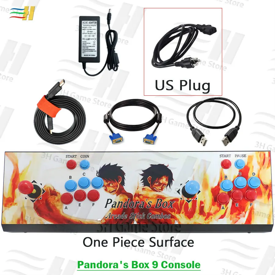 PB9 One Piece US Новинка Pandora Box 9 1500 В 1 железная игровая консоль для аркадных игр 2 игрока джойстик Кнопка HDMI VGA usb джойстик для ПК ps3 ТВ 5S 6 6s 7 - Цвет: PB9 One Piece US