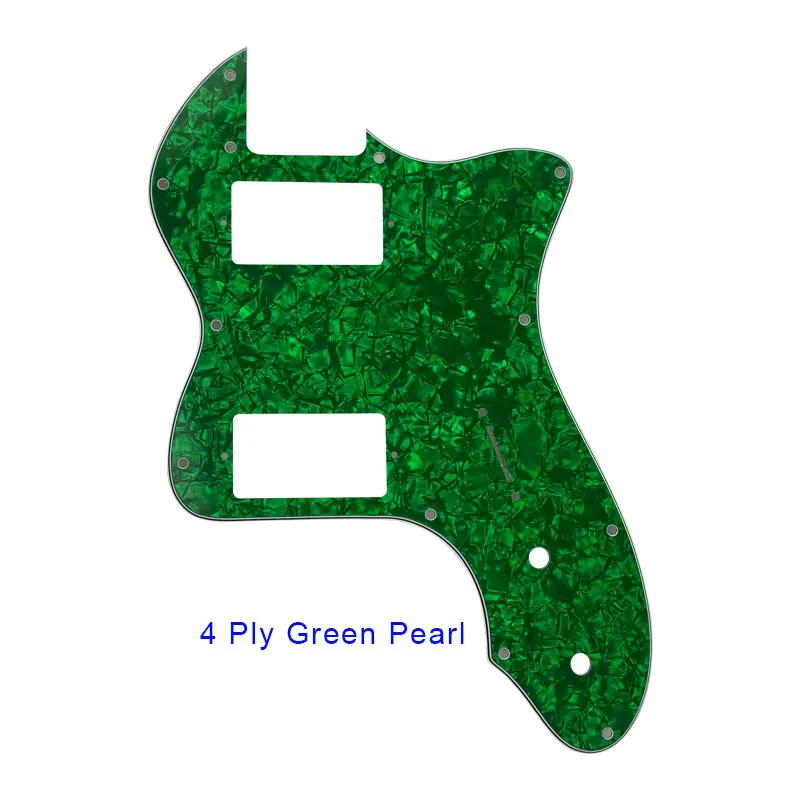 Запчасти для гитары Pleroo-для классической серии '72 Telecaster Tele Thinline Guitar pickguard Scartch Plate с пикапами хамбакера PAF - Цвет: 4Ply Green Pearl